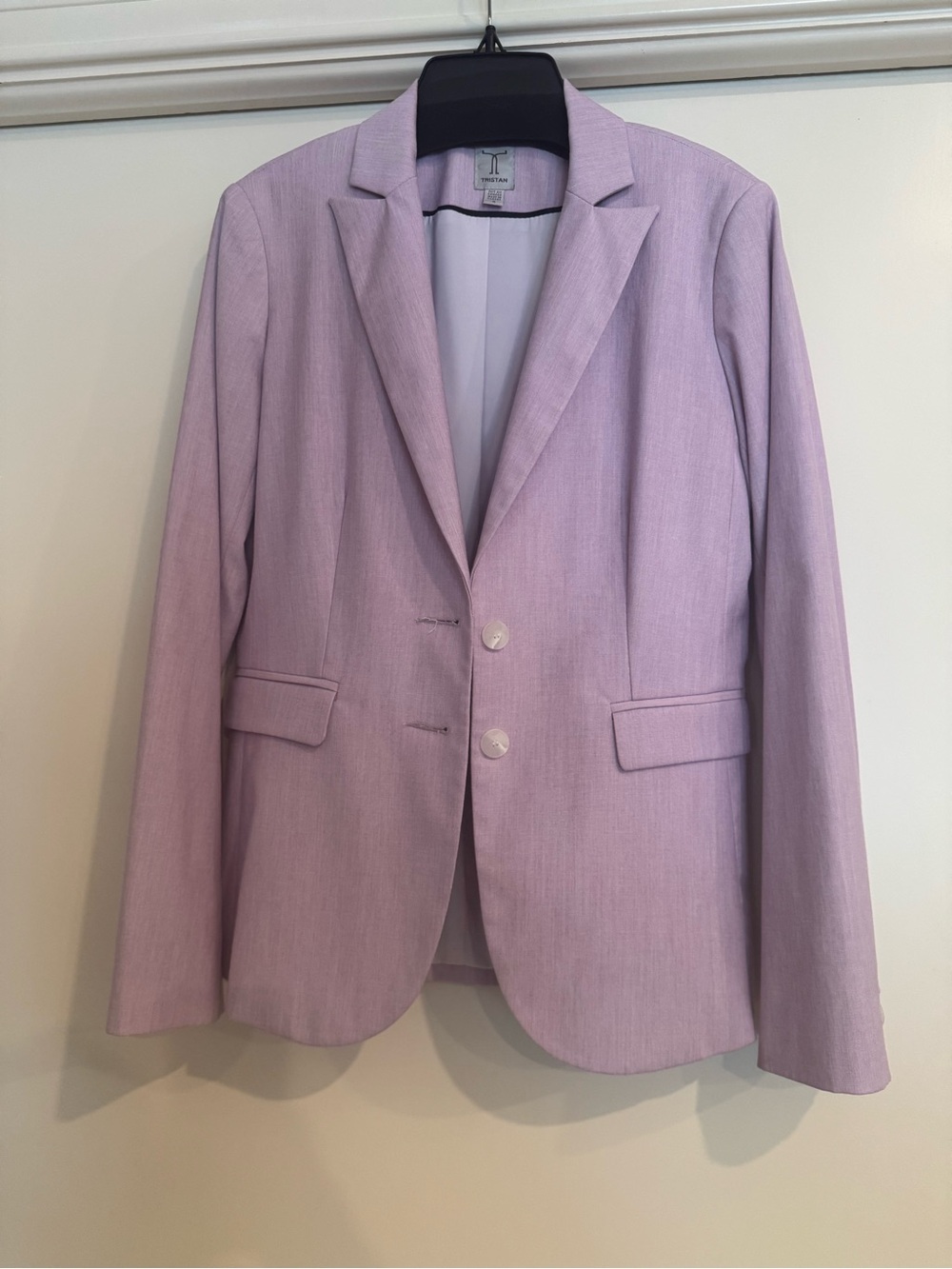 Tristan Lavender Purple Single-Breasted Linen Blend Blazer Jacket Size 4